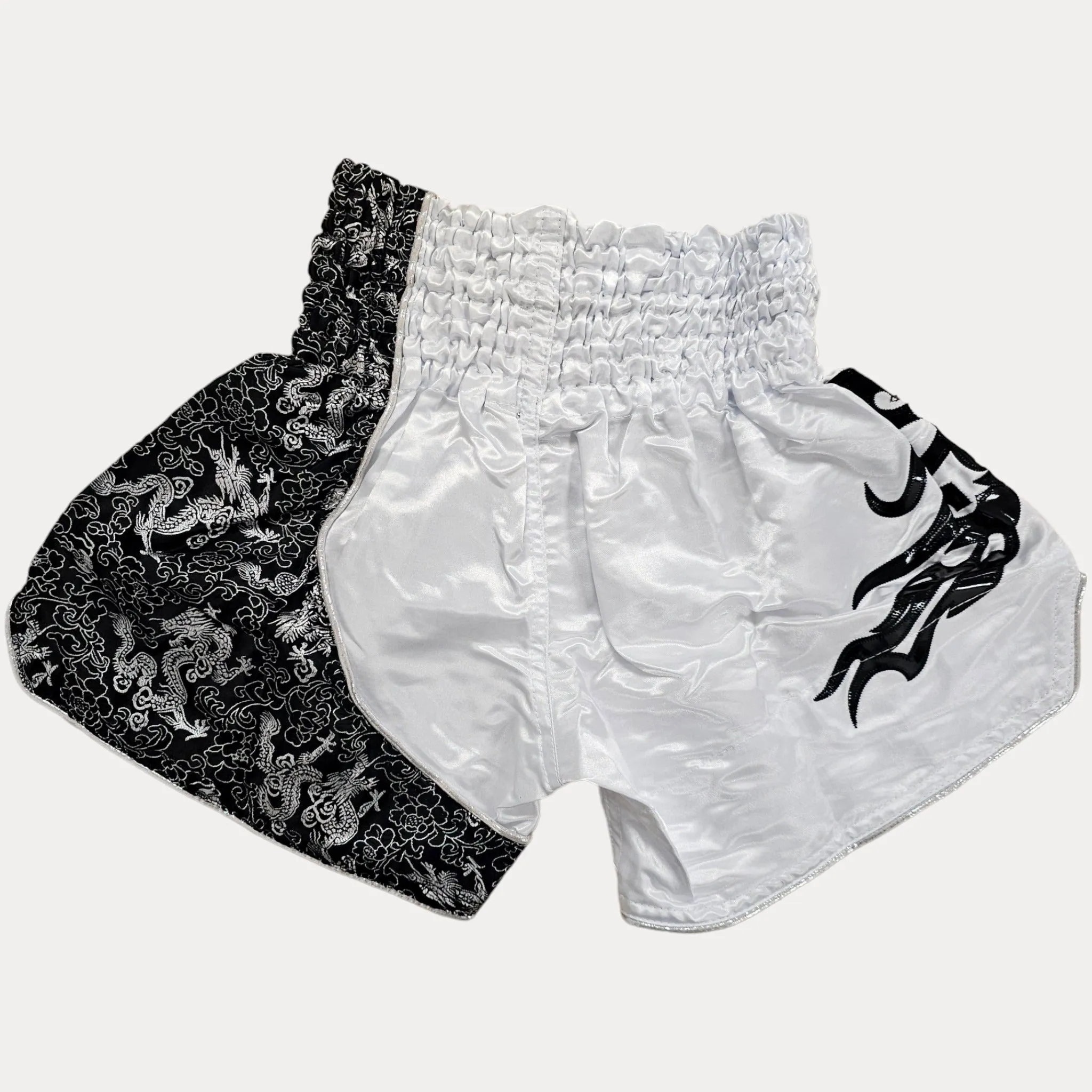 Fluory Silver Leaf Adult Muay Thai Shorts