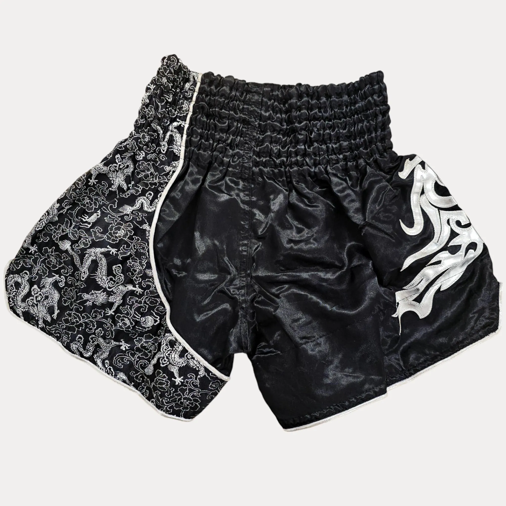 Fluory Silver Leaf Adult Muay Thai Shorts
