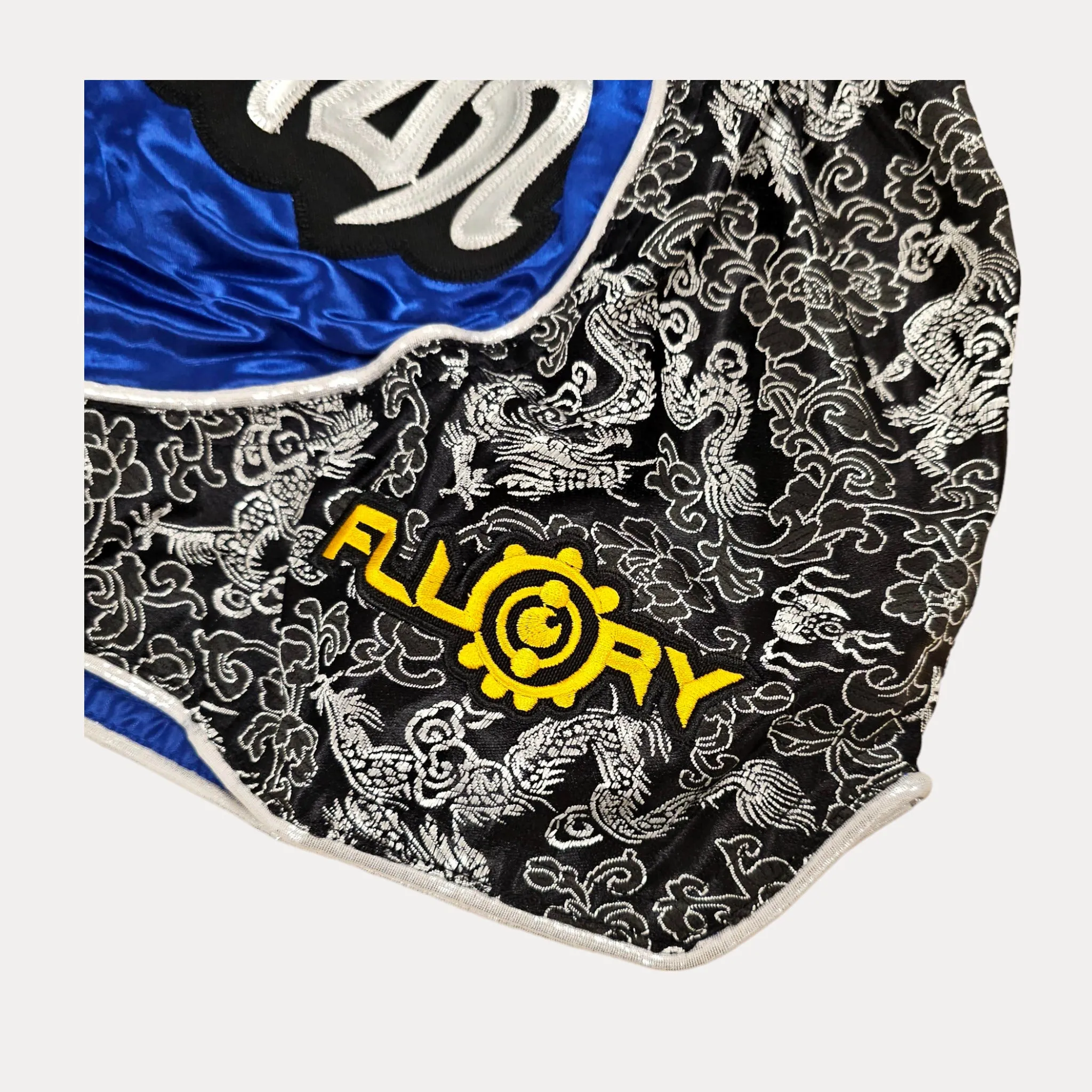 Fluory Silver Leaf Adult Muay Thai Shorts