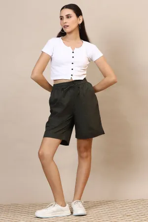 Forest Green Pure Cotton Lounge Shorts