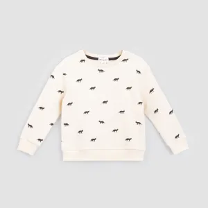 Fox Print on Crème Sweatshirt