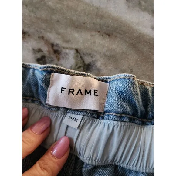 Frame‎ Paberbag High Waisted Elastic Shorts Size Medium RETAIL $238