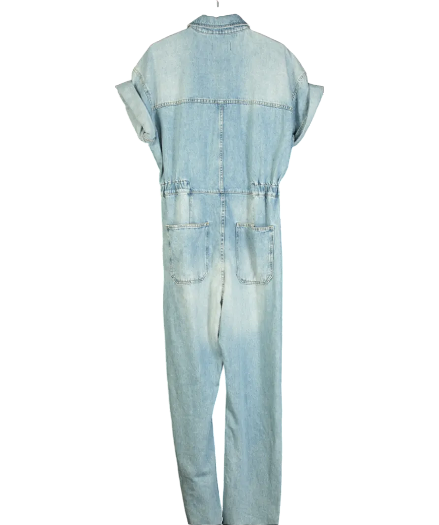 Free People Blue Marci Denim Jumpsuit UK L