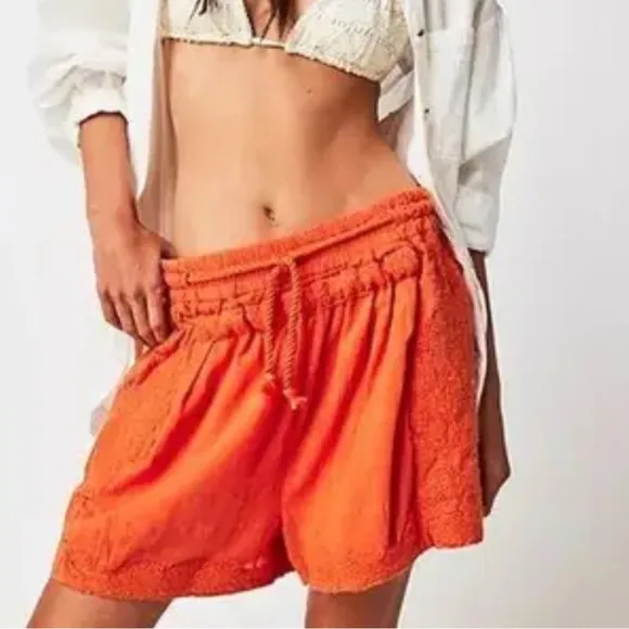 Free People Day Blooms Cutwork Shorts