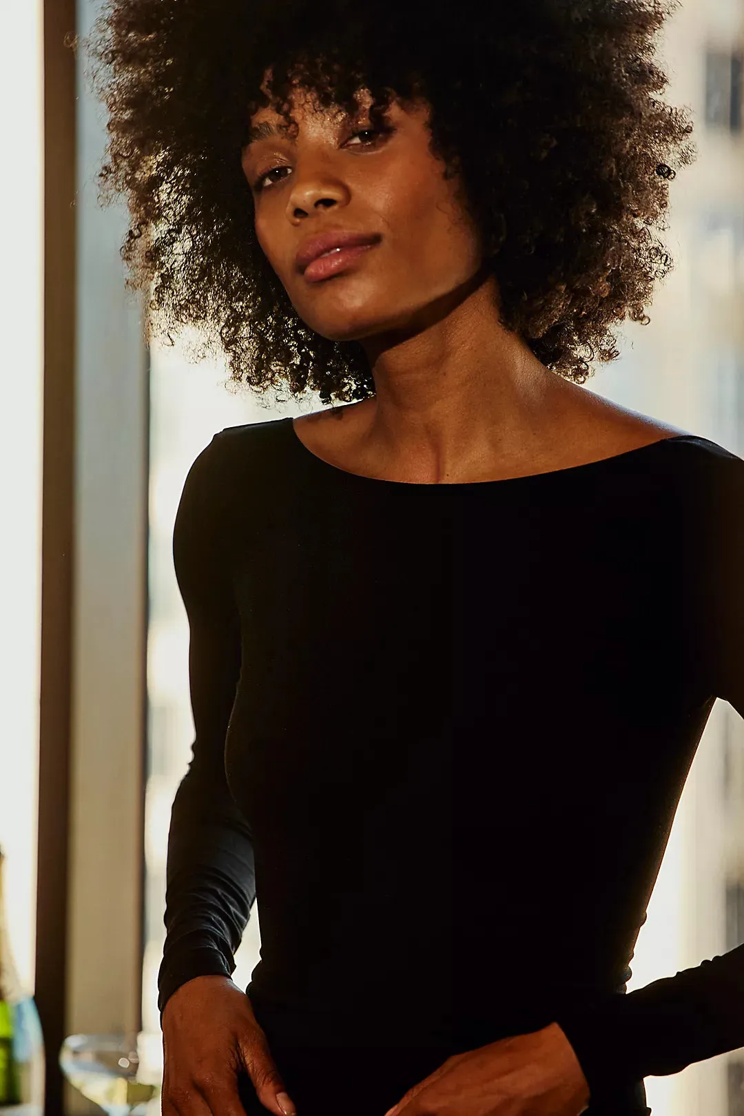 Free People Low Back Seamless L/S
