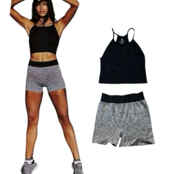 Free People Movement Happiness Runs Crop Top &amp; Prajna Shorts