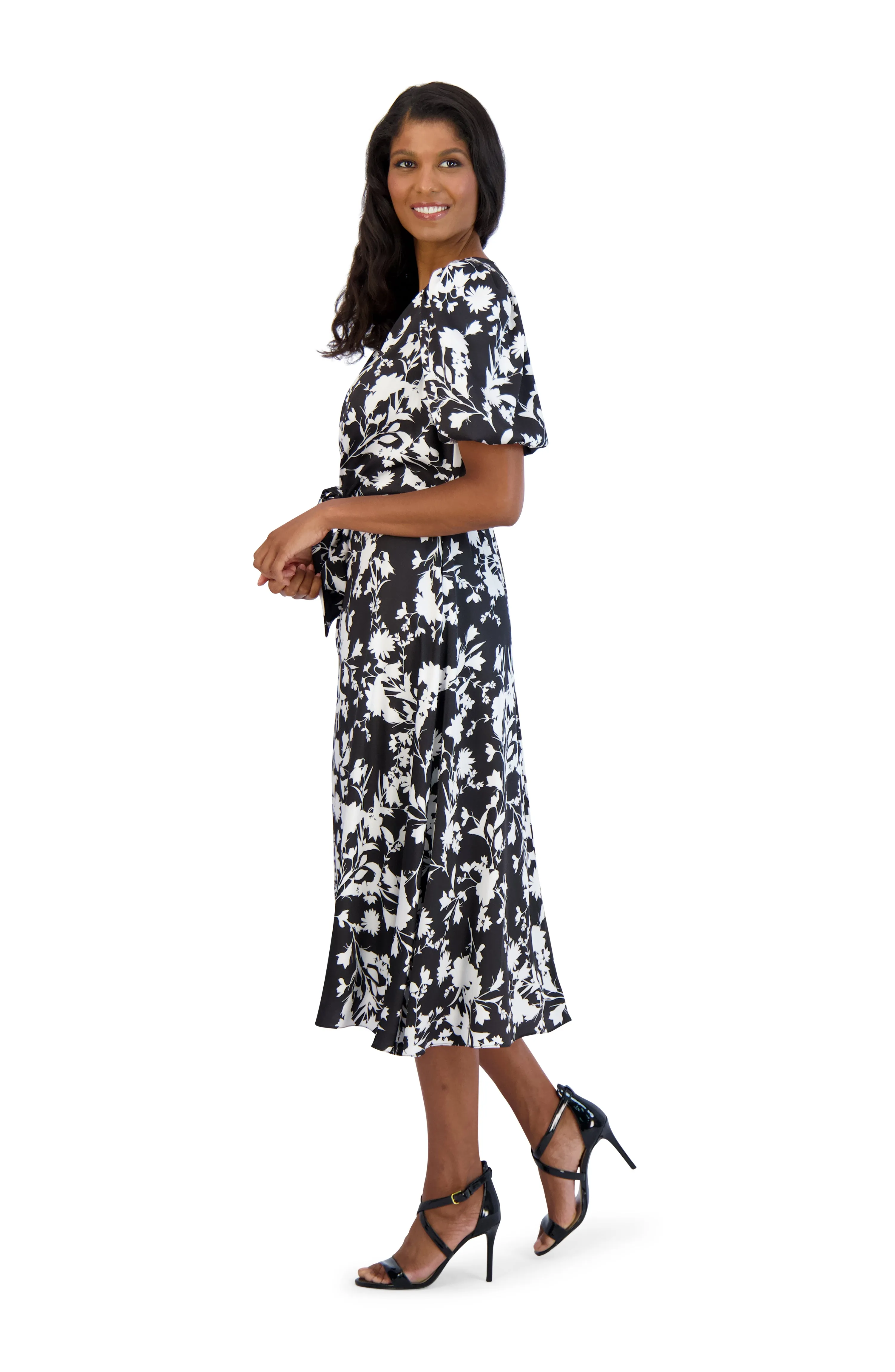 Front Tie Midi French Twill Dress