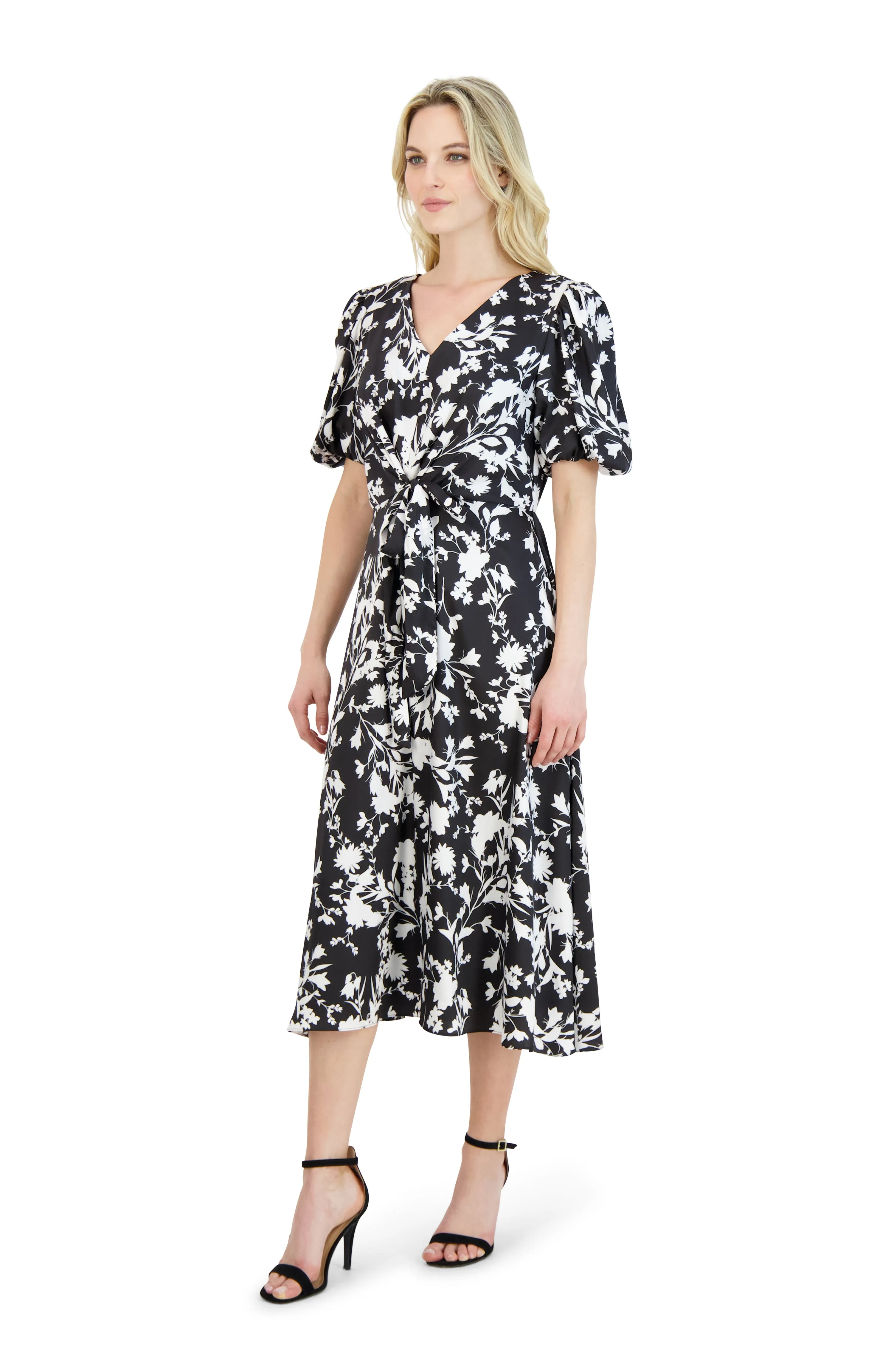 Front Tie Midi French Twill Dress