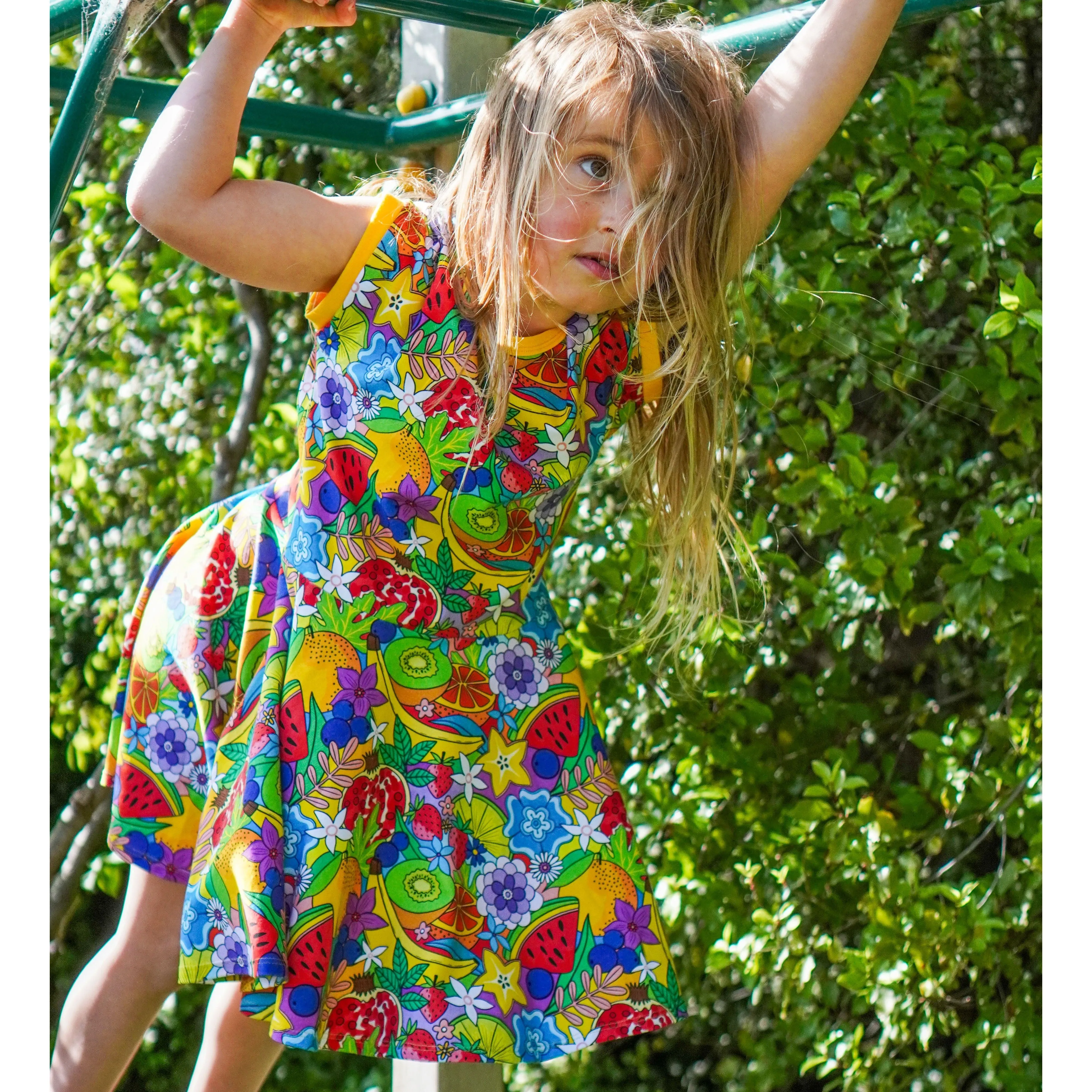 Fruit Salad Short Sleeve Dress
