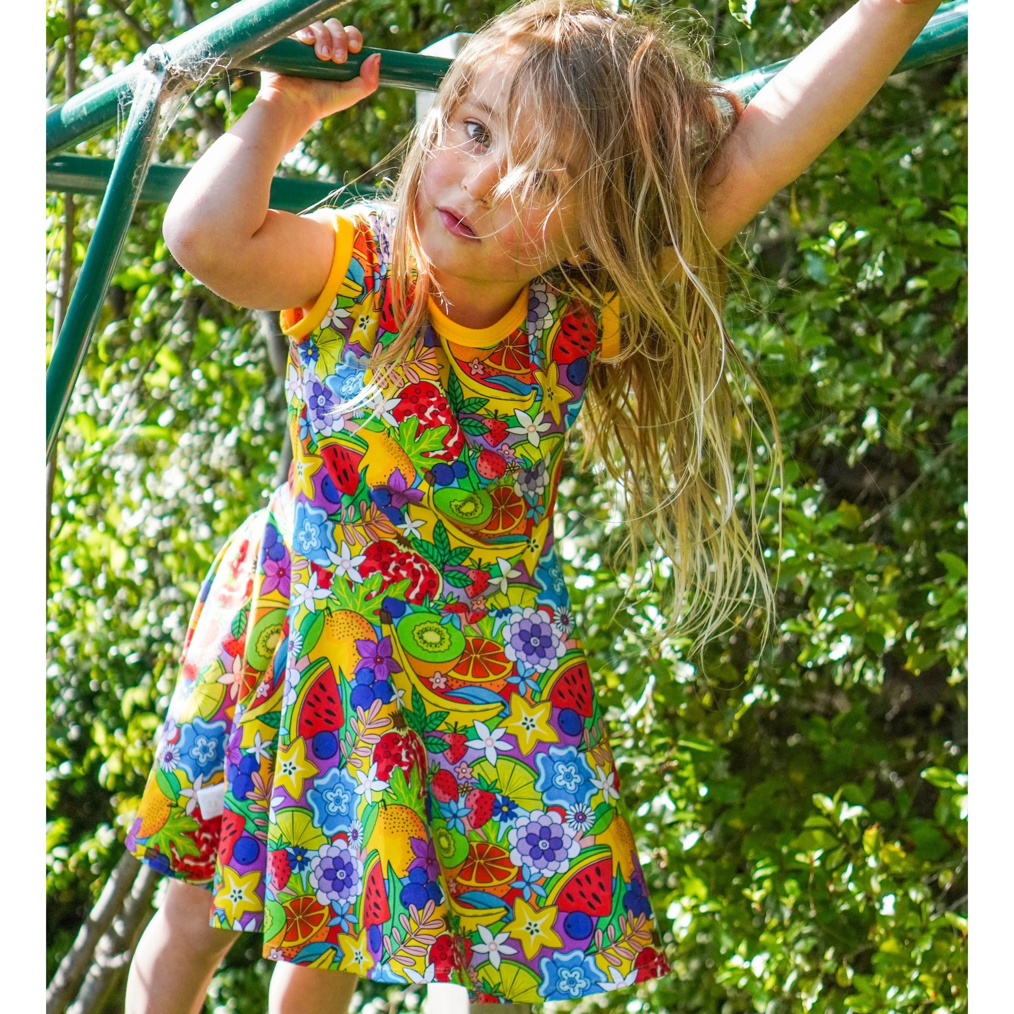 Fruit Salad Short Sleeve Dress