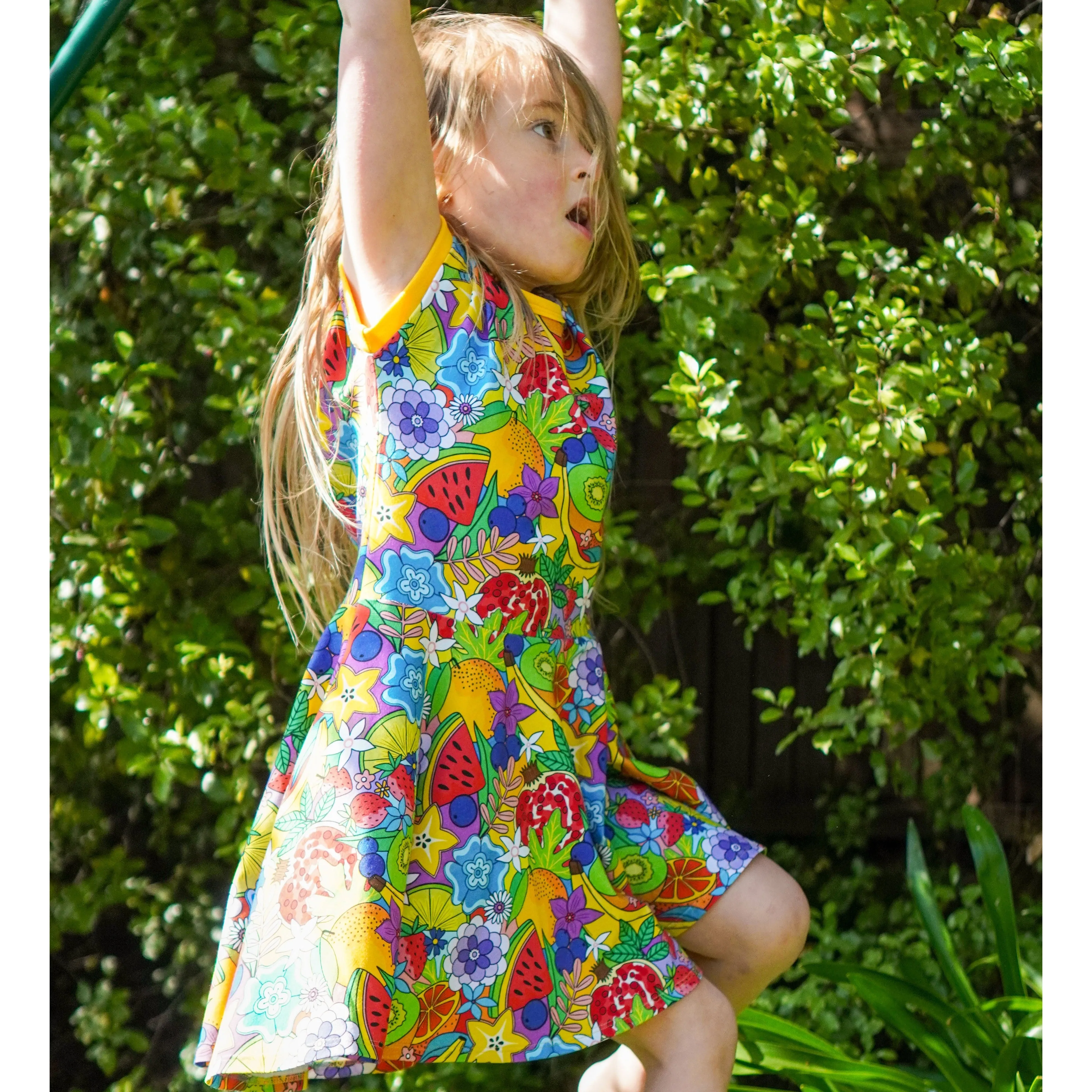 Fruit Salad Short Sleeve Dress