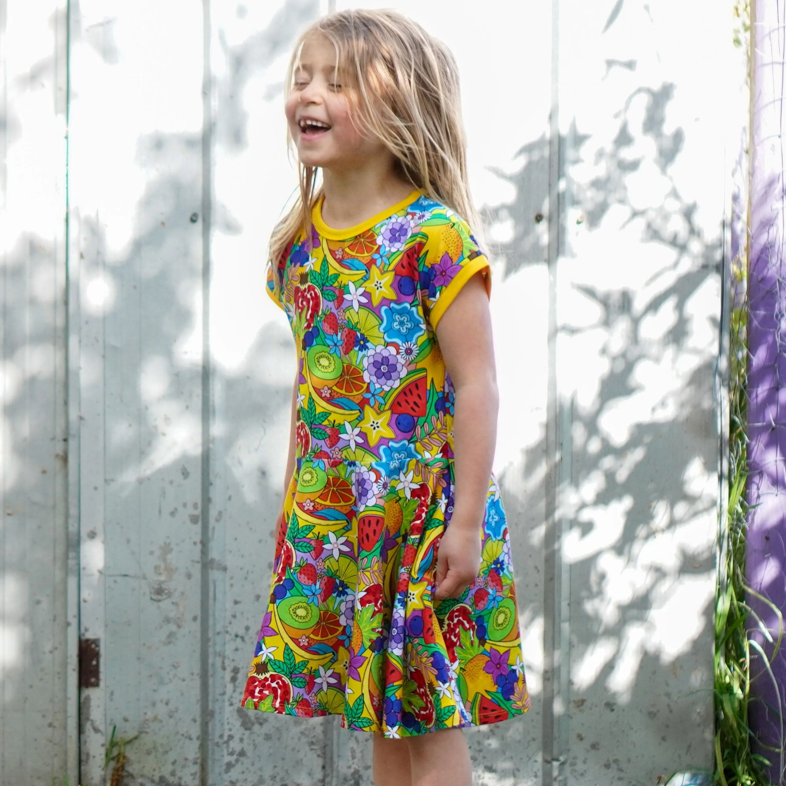 Fruit Salad Short Sleeve Dress