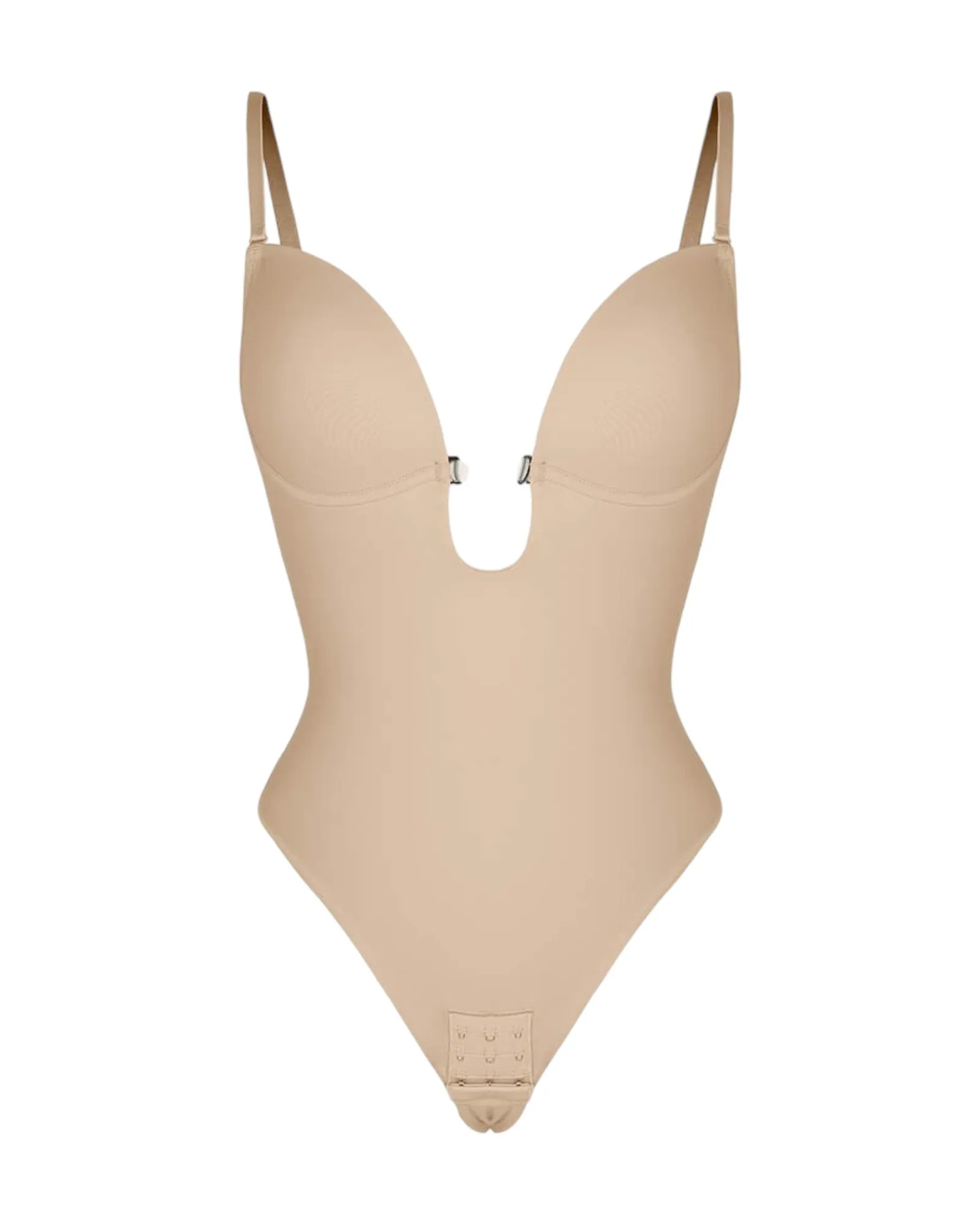 Gigi Plunge Low Back Thong Bodysuit