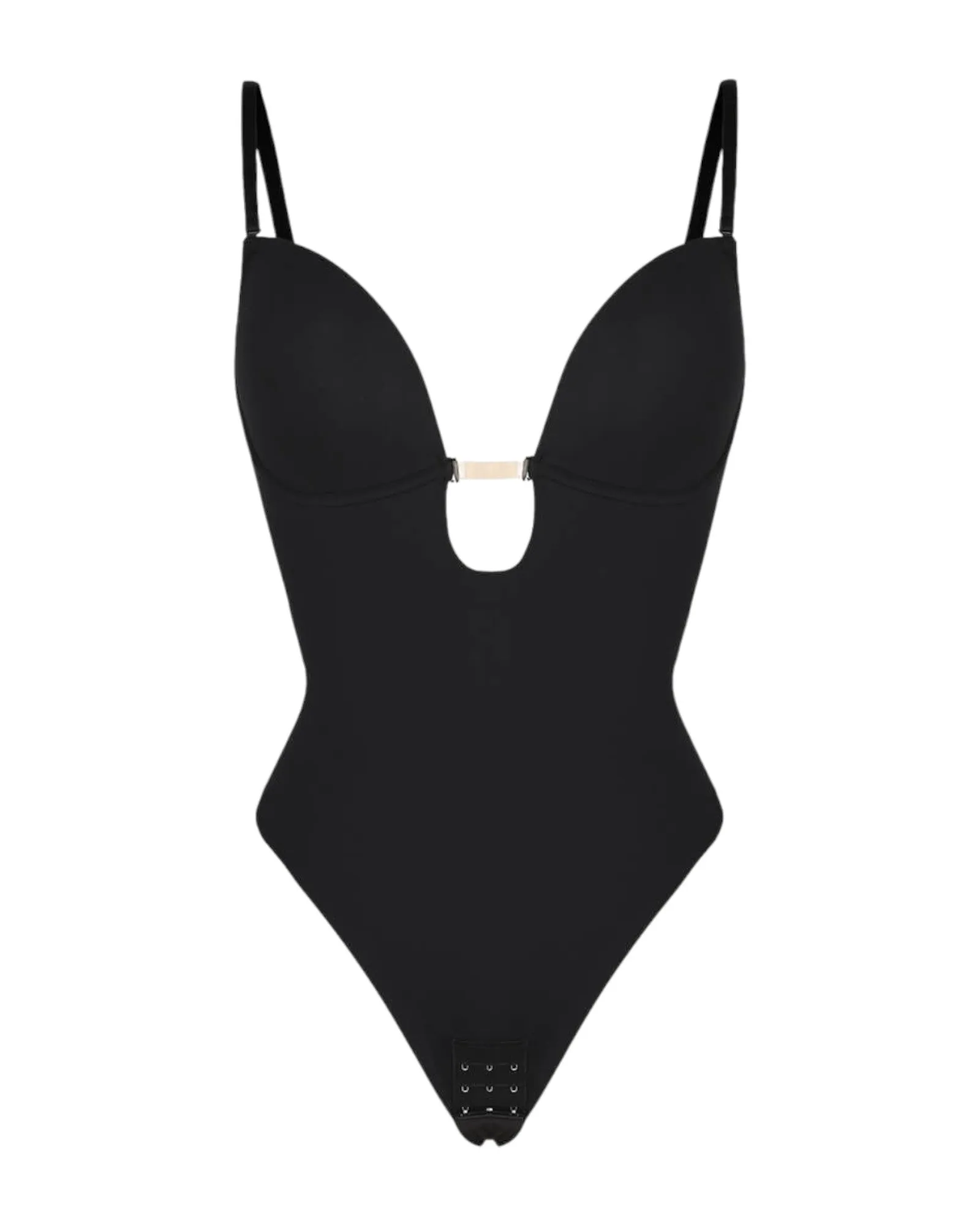 Gigi Plunge Low Back Thong Bodysuit
