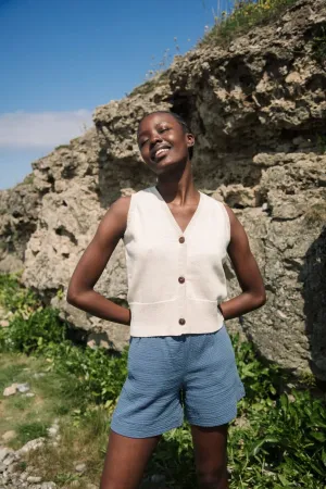 gilma organic cotton shorts in pewter