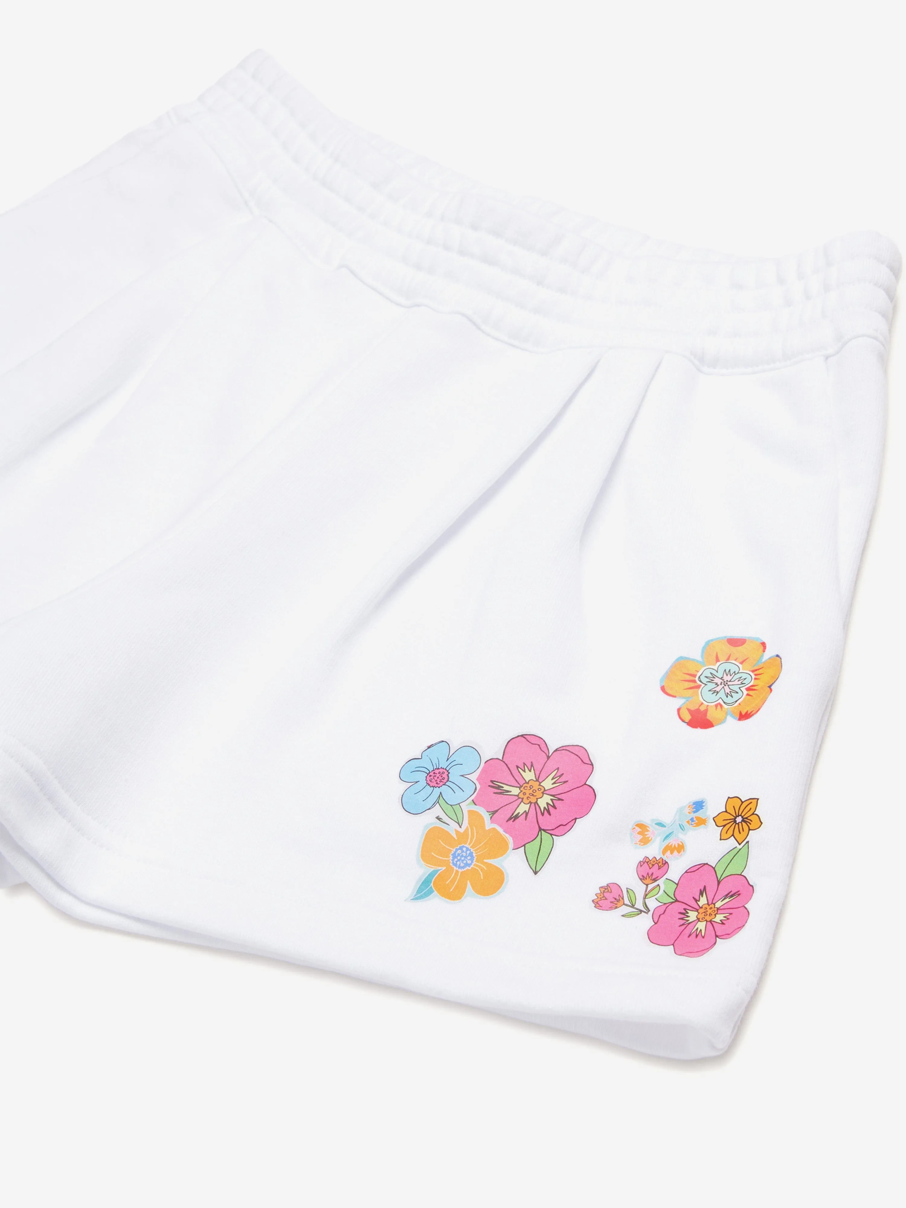 Girls Flower Shorts in White