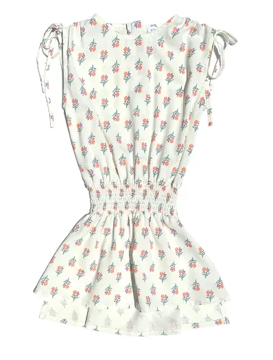Girls Helen Dress - White Block