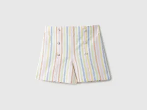 Girls Striped Regular Fit Shorts