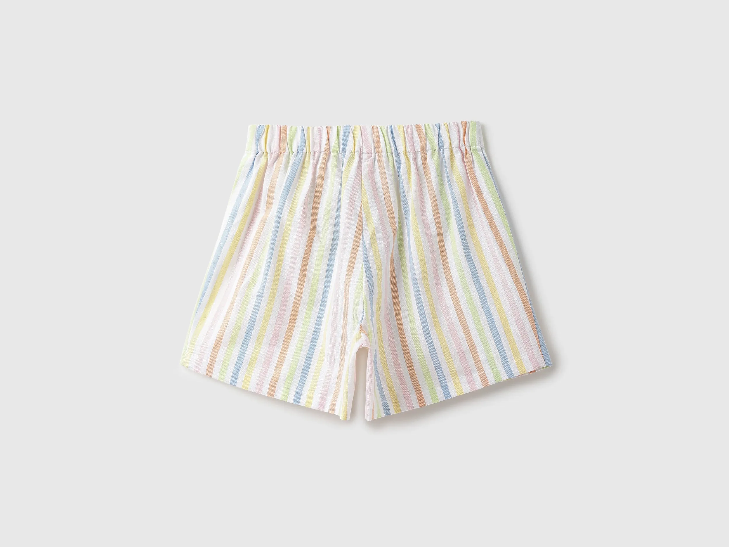 Girls Striped Regular Fit Shorts