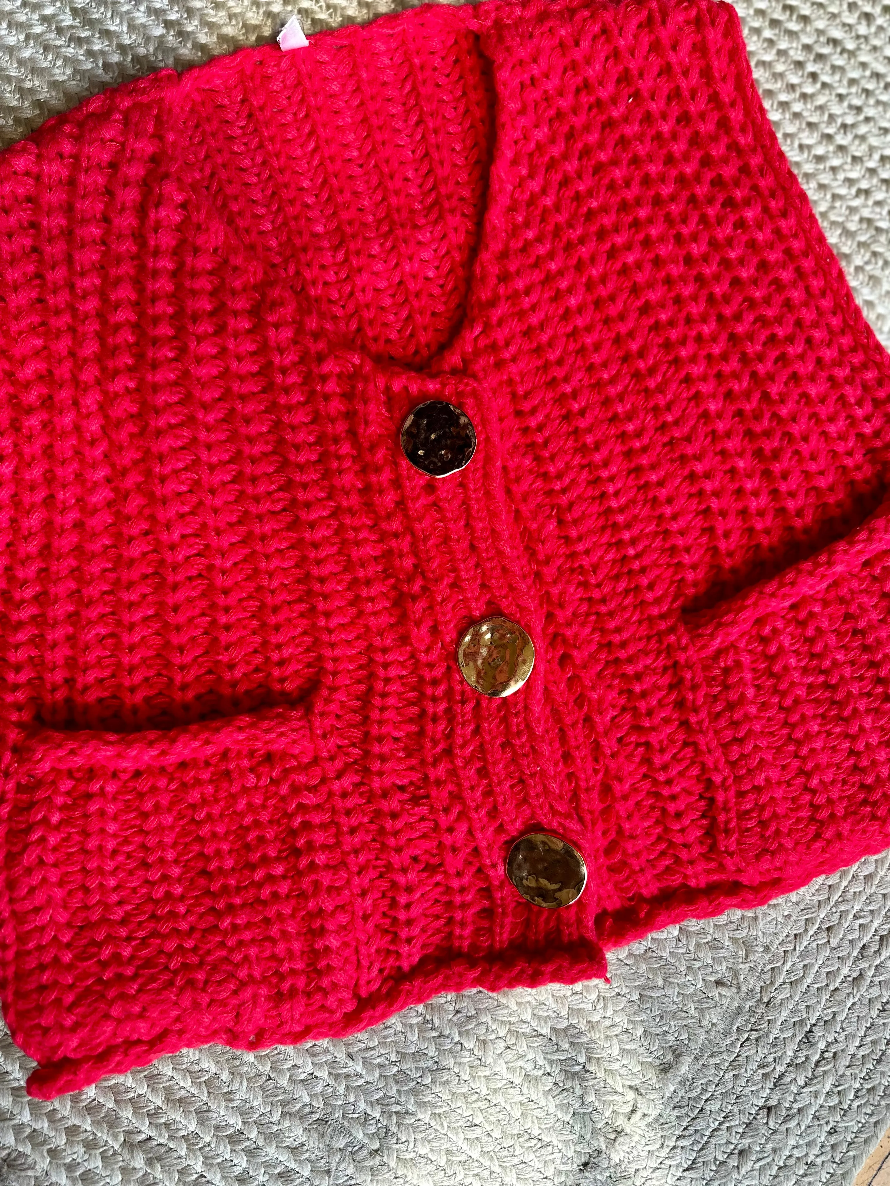 Gold Button Cardigan Vest