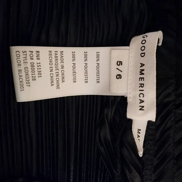 Good American Always Fits Plisse Maxi Sarong NWT Black 5/6