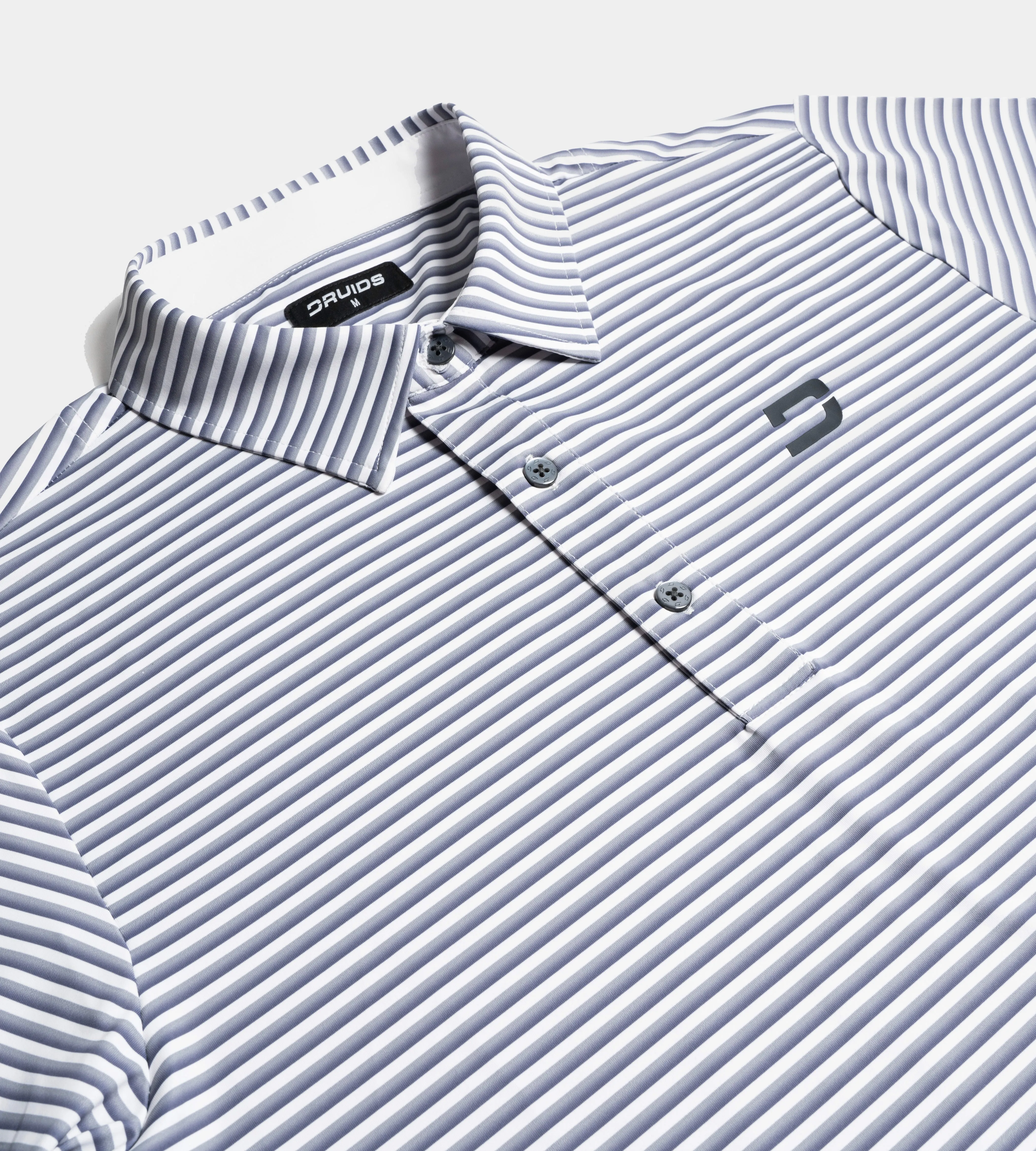 GRADIENT STRIPE POLO - GREY