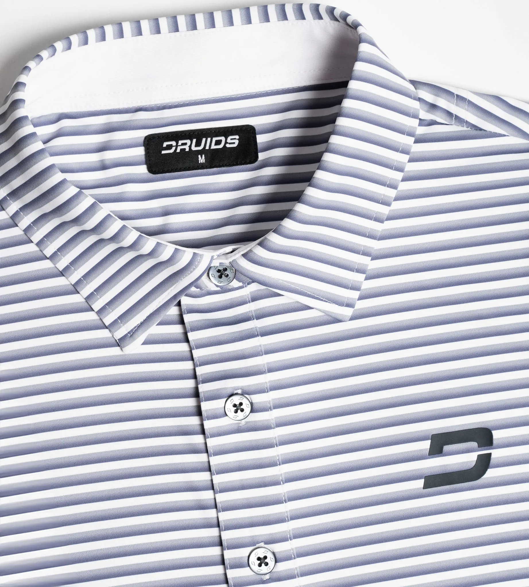 GRADIENT STRIPE POLO - GREY