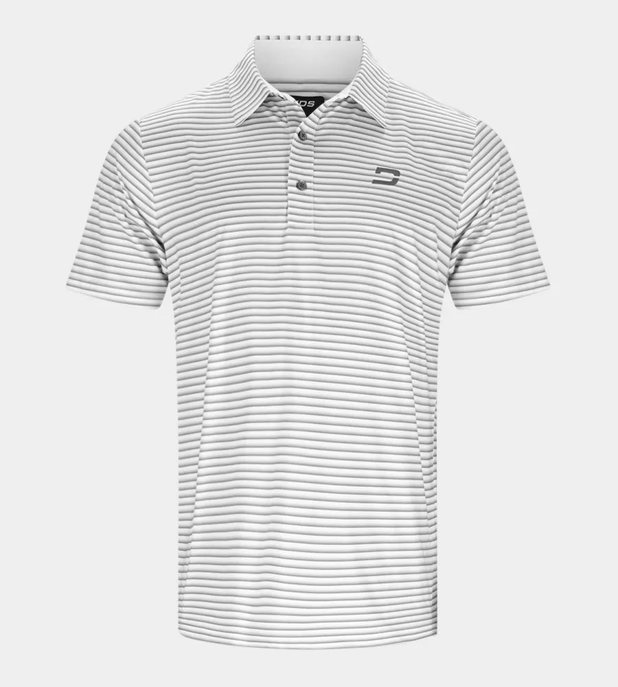 GRADIENT STRIPE POLO - WHITE