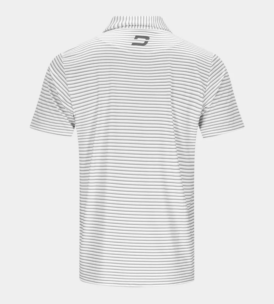GRADIENT STRIPE POLO - WHITE