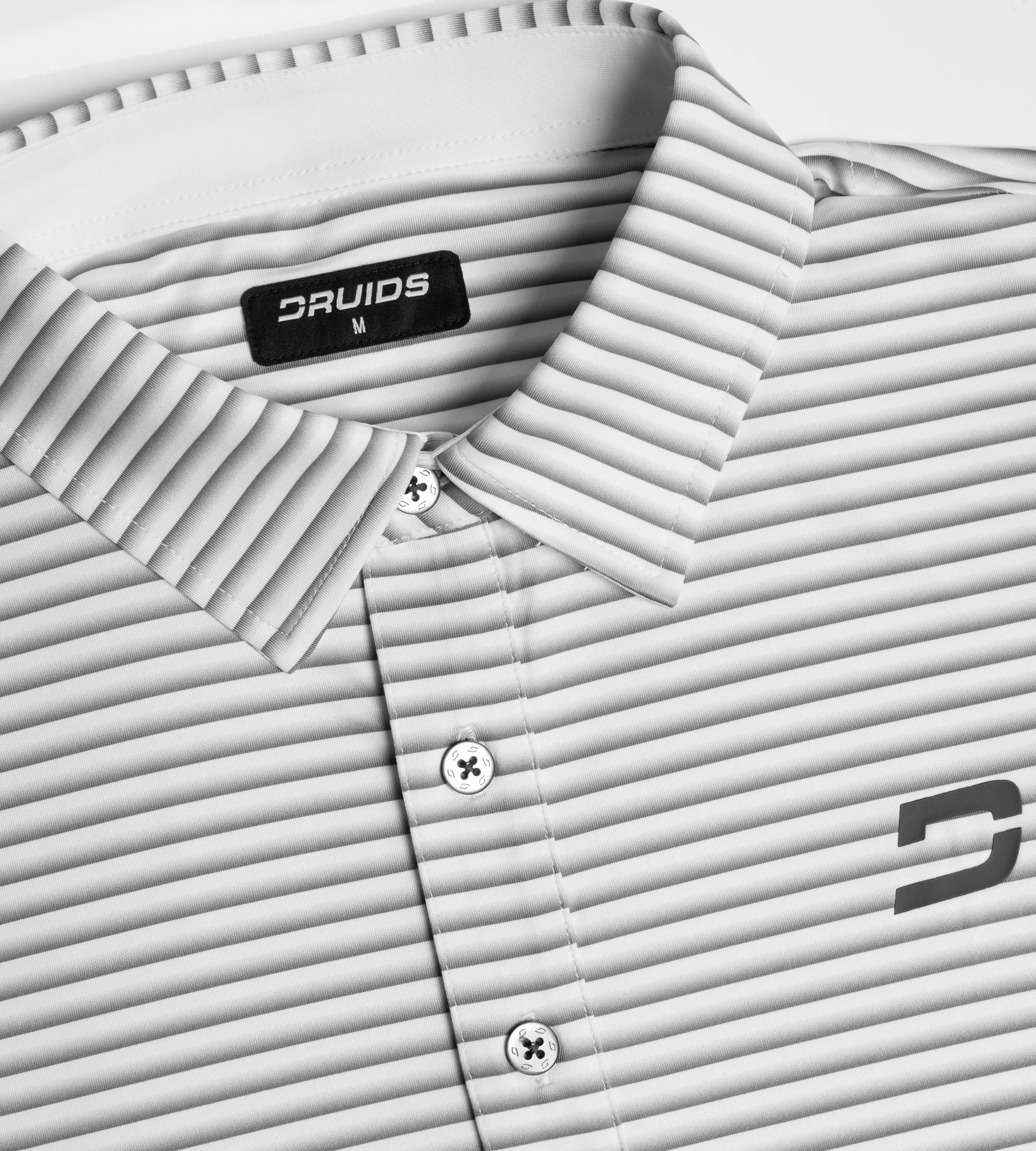 GRADIENT STRIPE POLO - WHITE