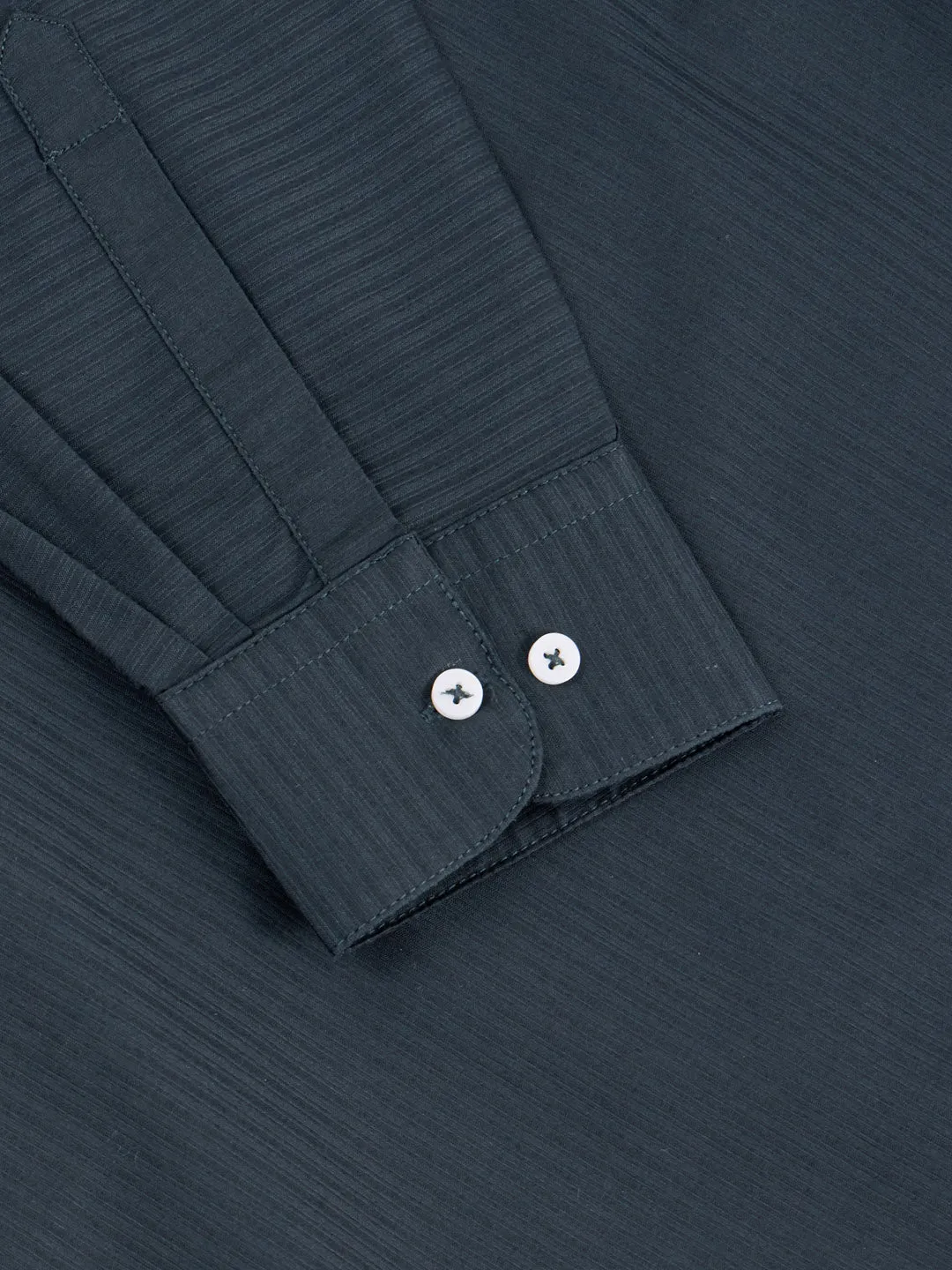 Green Chinese Collar Slim Fit Shirt