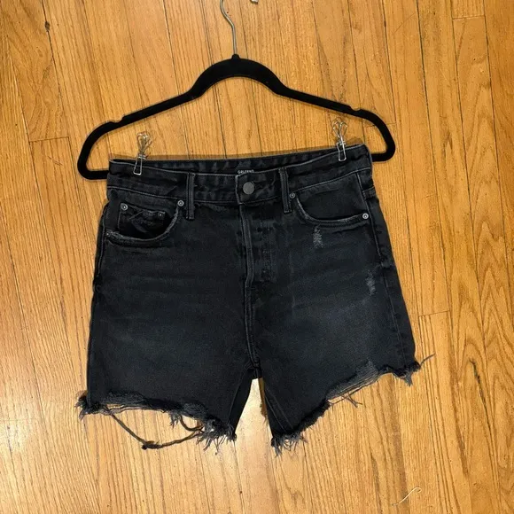 GRLFRND Jourdan Cut-Off Denim Shorts Black Late For Love Bermuda Spring Summer