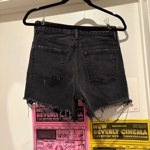 GRLFRND Jourdan Cut-Off Denim Shorts Black Late For Love Bermuda Spring Summer
