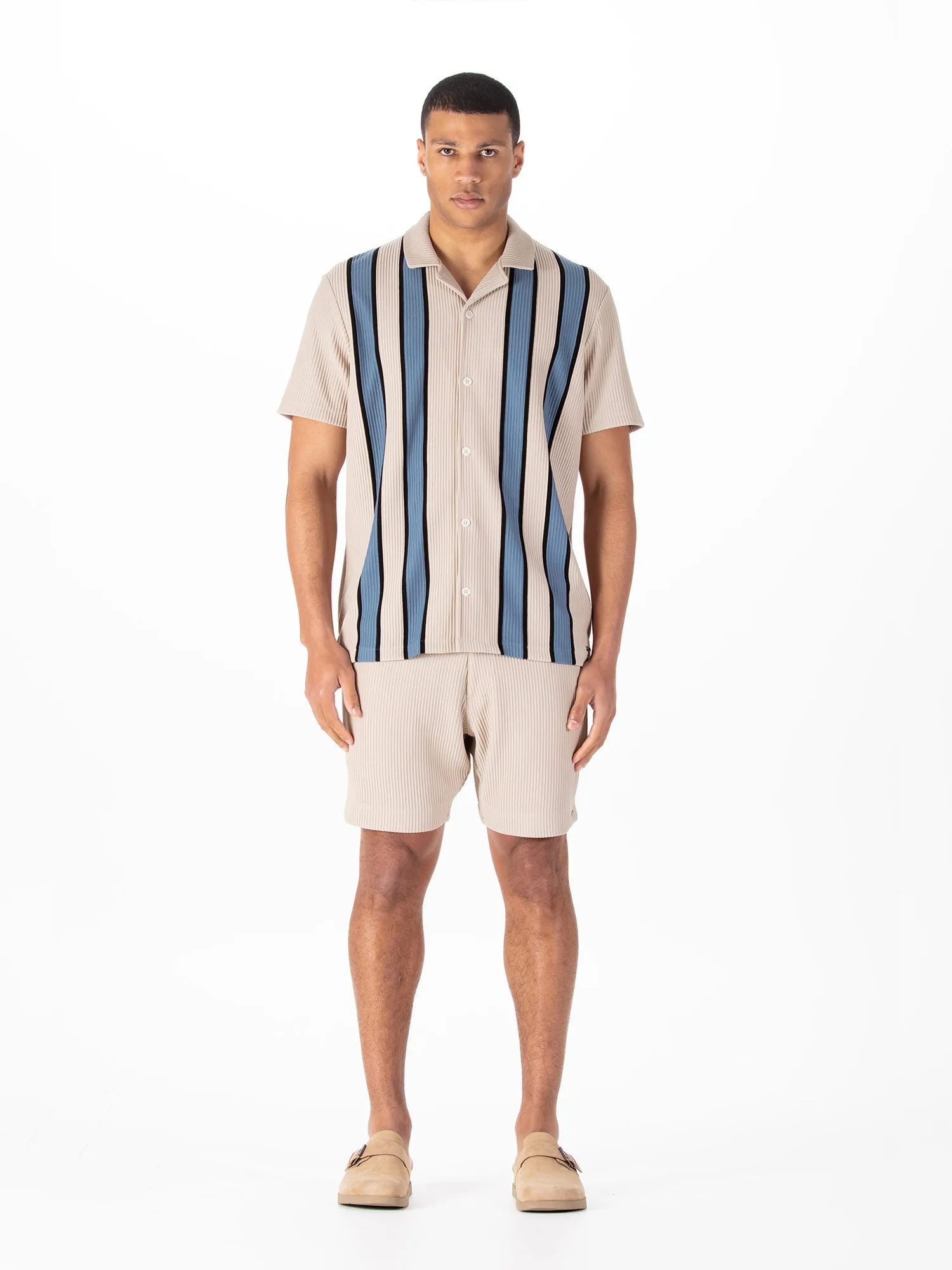 GWITHIAN RIBBED TEXTURED SHORT SET