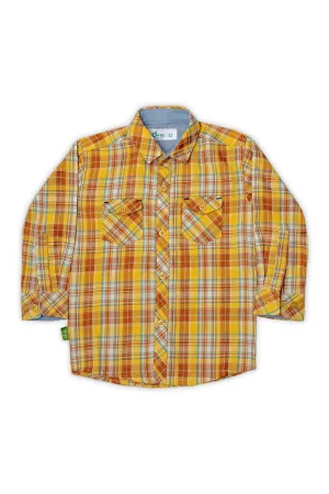 Half Sleeves Casual shirt Yellow check Print
