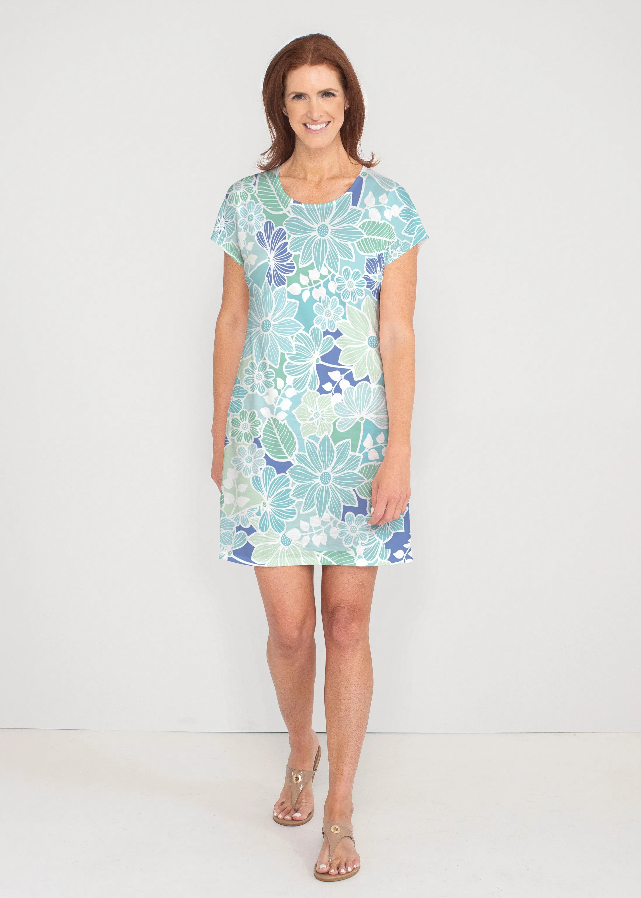 Hawaii Isles (13609) ~ French Terry Short Sleeve Crew Dress