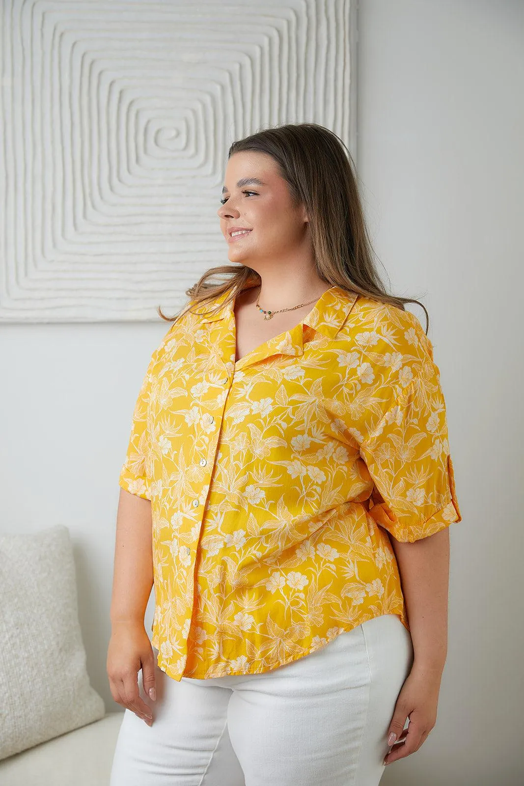 Hazel Blues® | Clementine Floral Button Up Blouse