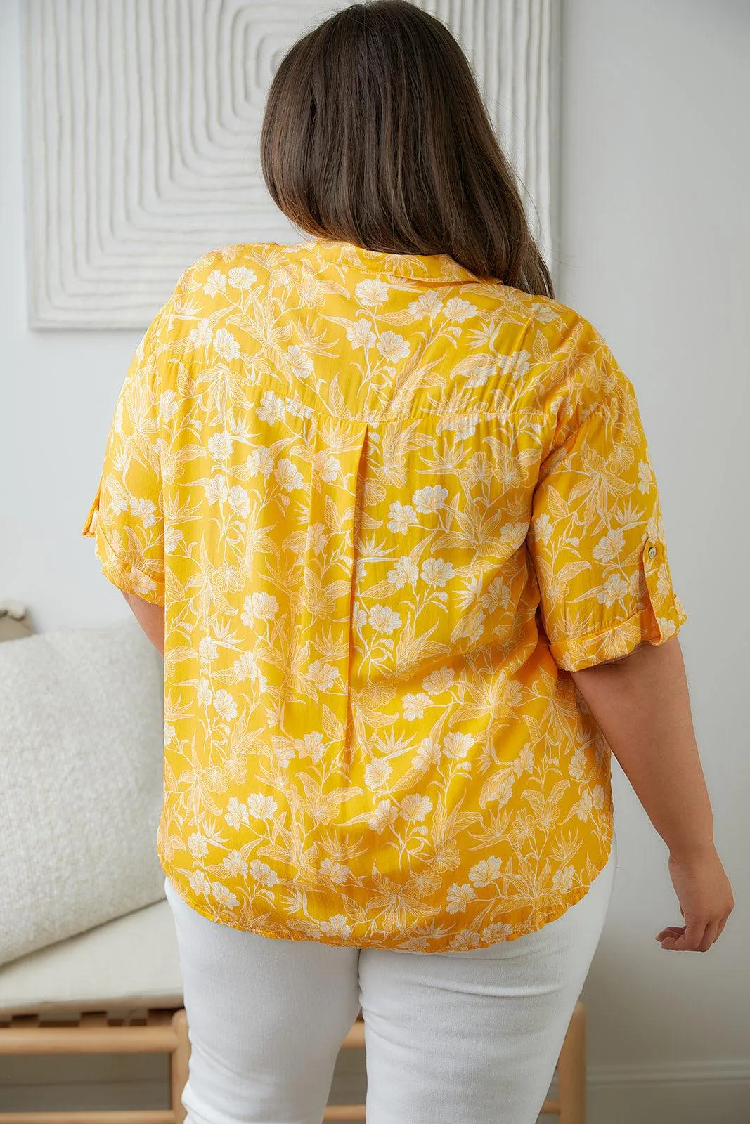 Hazel Blues® | Clementine Floral Button Up Blouse