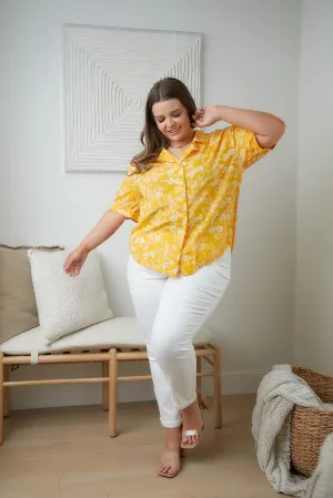 Hazel Blues® | Clementine Floral Button Up Blouse