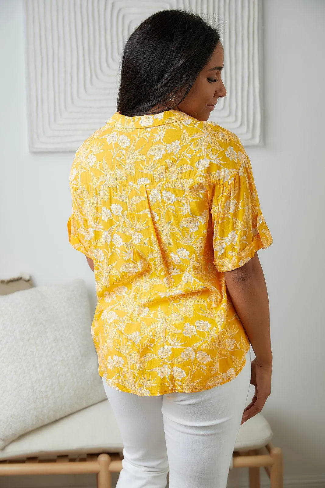 Hazel Blues® | Clementine Floral Button Up Blouse