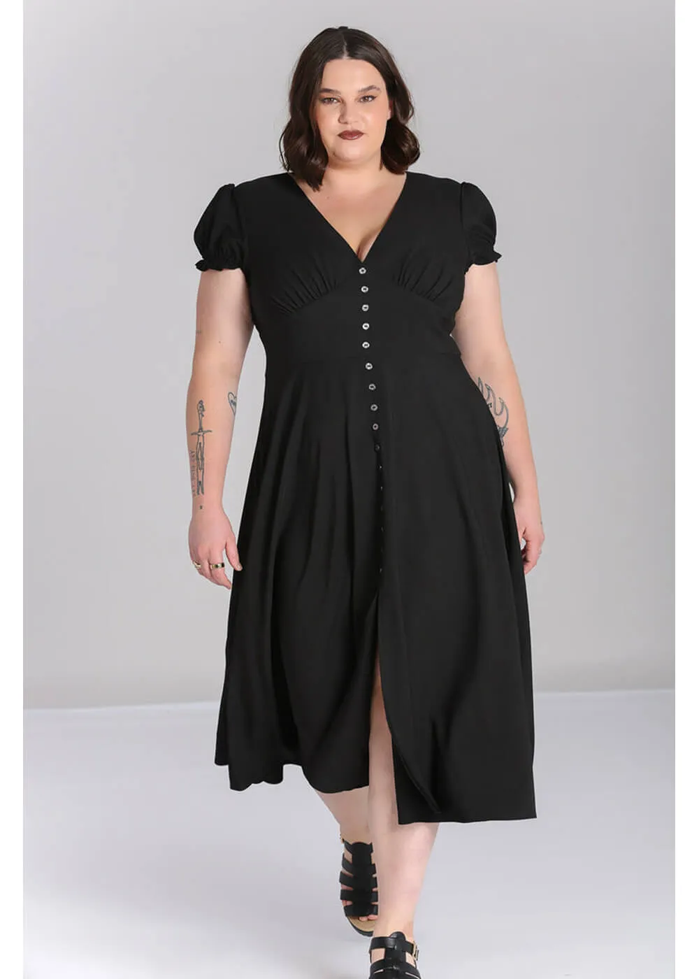 Hell Bunny Jinx 40's A-Line Dress Black