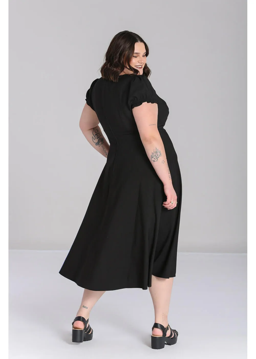 Hell Bunny Jinx 40's A-Line Dress Black