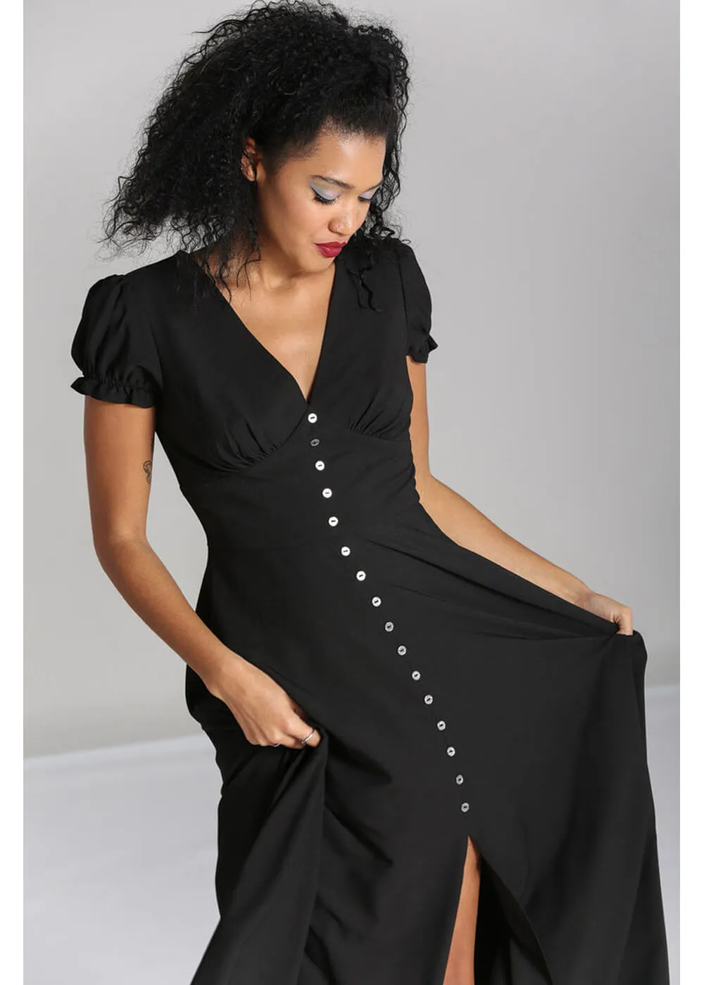 Hell Bunny Jinx 40's A-Line Dress Black