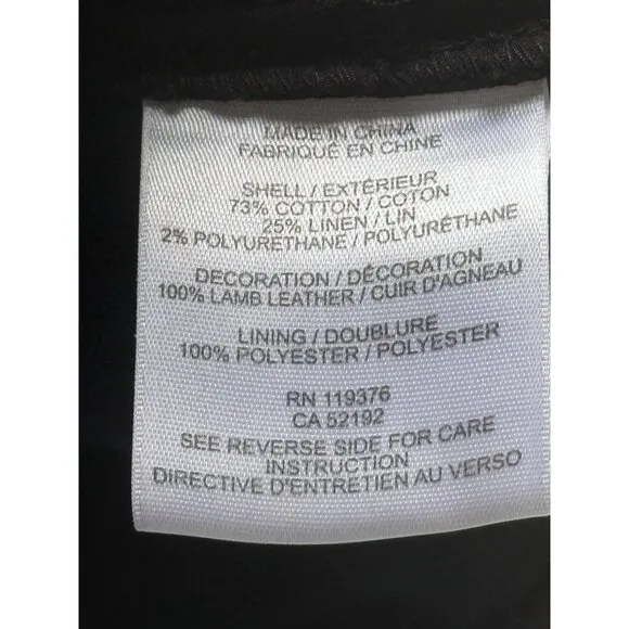 Helmut Lang Womens Black Metallic Shorts with Cream Lamb Leather Detail Size S