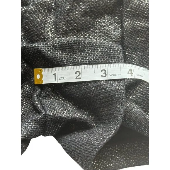 Helmut Lang Womens Black Metallic Shorts with Cream Lamb Leather Detail Size S