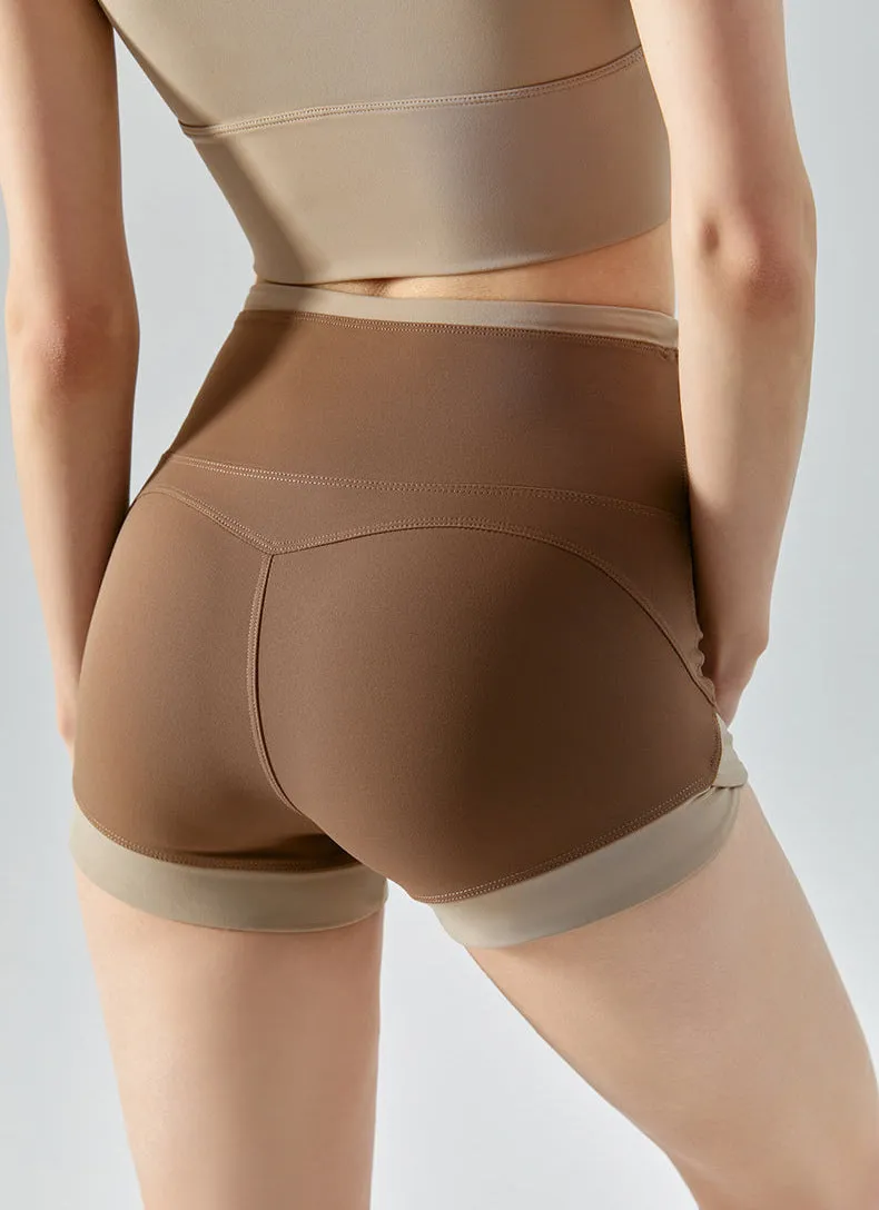 High Waisted Workout Shorts – Seamless Tummy Control Peach-Lifting Shorts for Women