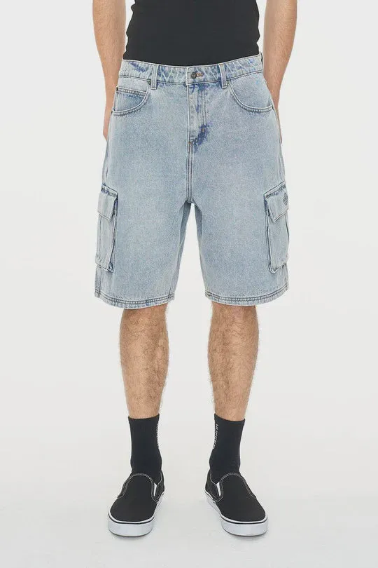 Huffer 3D Cargo Short - Light Wash