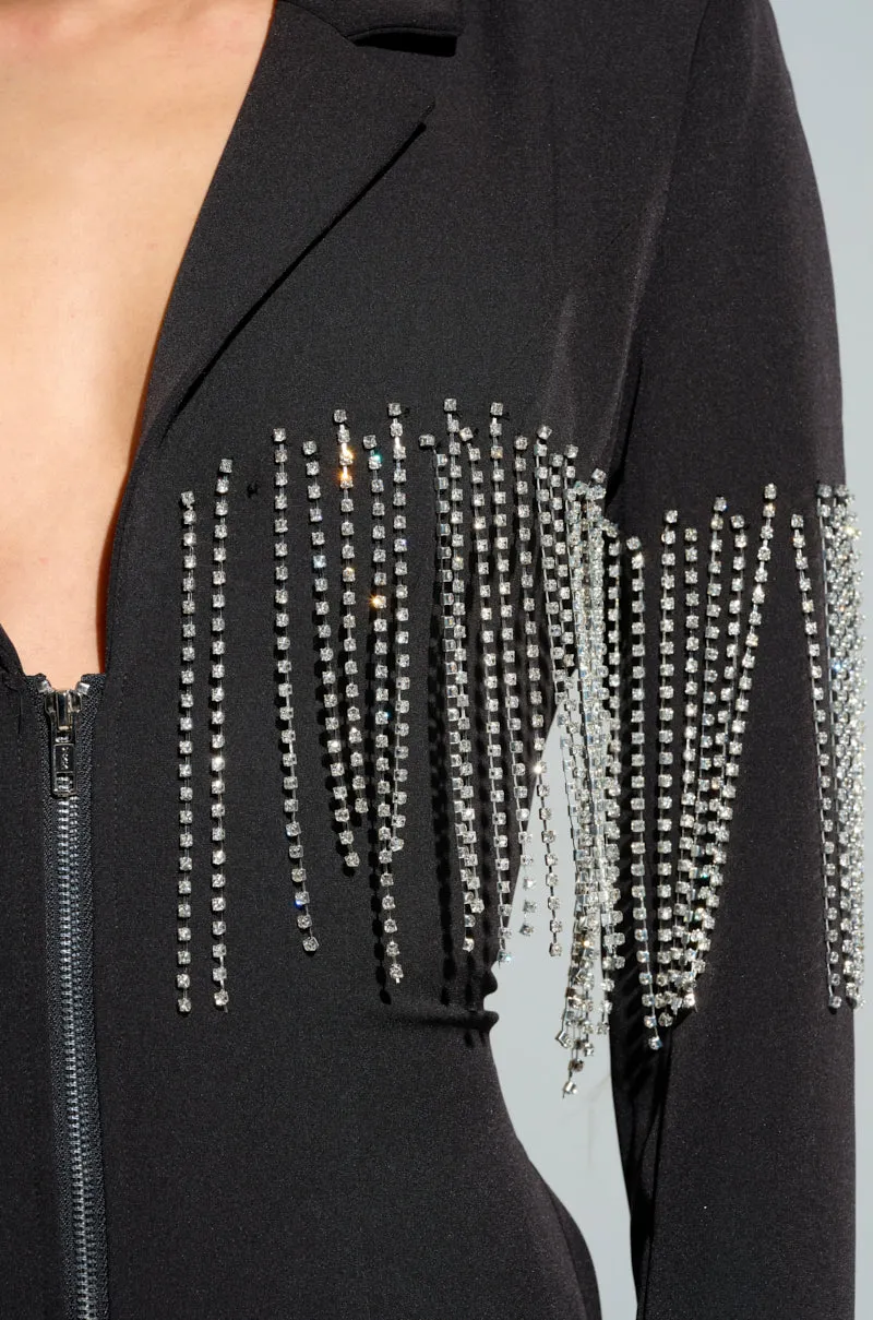 ICY BABY EMBELLISHED BLAZER DRESS