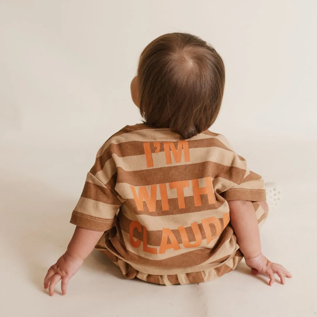 I'm with Claude Stripe Cotton Tee