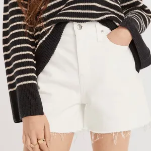 J. Crew High-rise denim short in white
